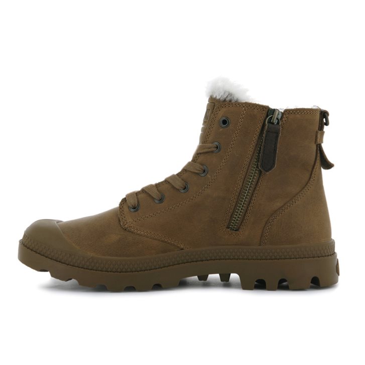 Palladium Pampa Hi Pilot Women's Boots Brown | UK Q961-SIR